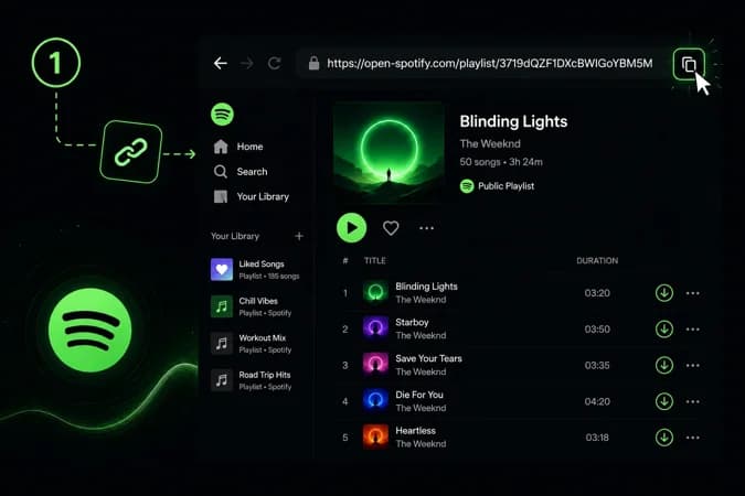 Copia el enlace de Spotify